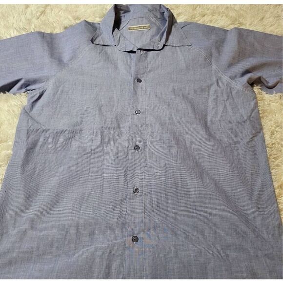 Weekendz off men's blue short sleeve button-up  shirt size M - Picture 3 of 5